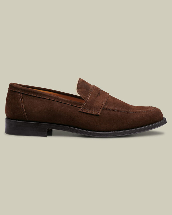 Suede Penny Loafers - Chocolate Brown
