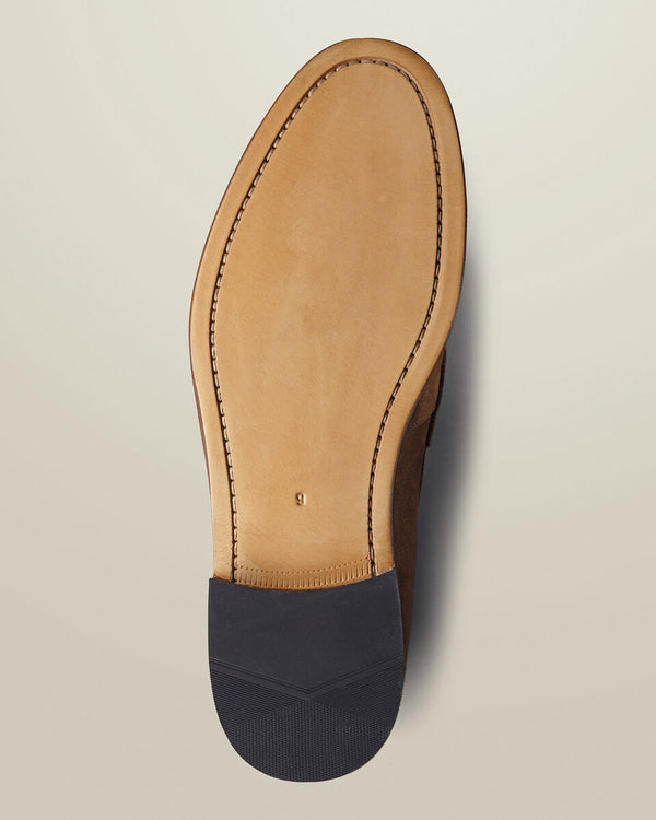 Suede Penny Loafers - Tobacco Brown