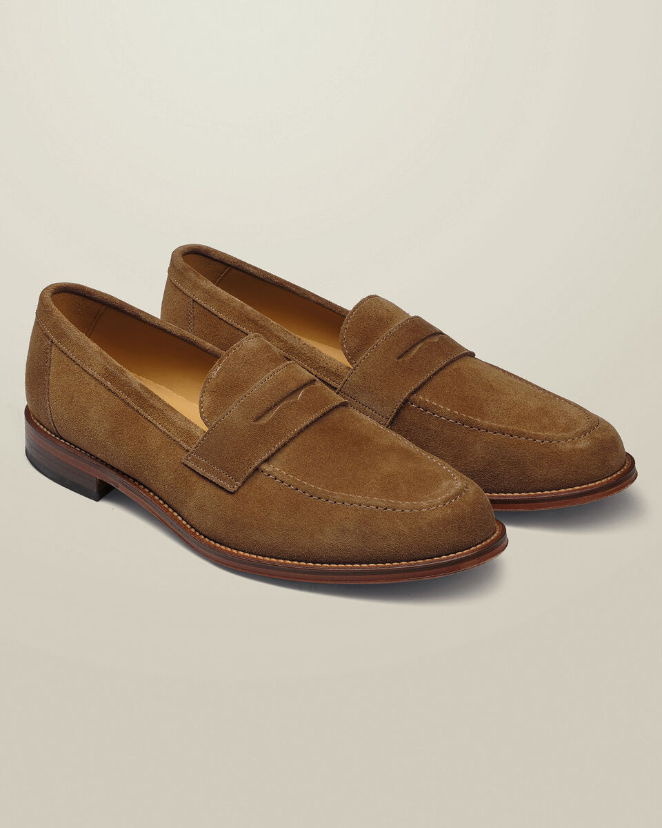 Suede Penny Loafers - Tobacco Brown Secondary image