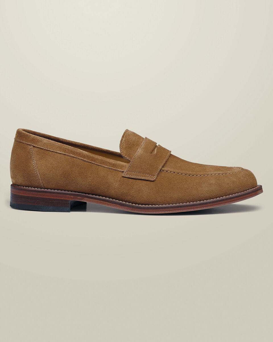 Suede Penny Loafers - Tobacco Brown Main image