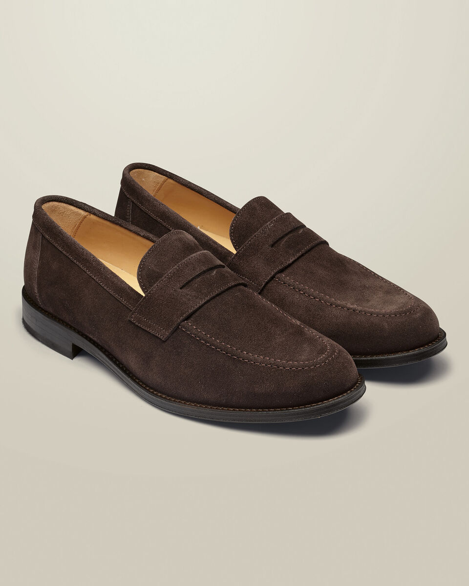 Suede Penny Loafers - Dark Chocolate Brown Secondary image