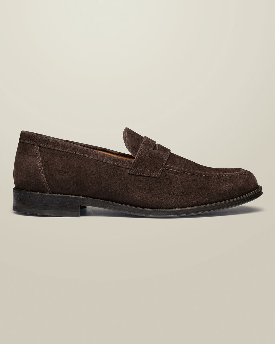 Suede Penny Loafers - Dark Chocolate Brown Main image