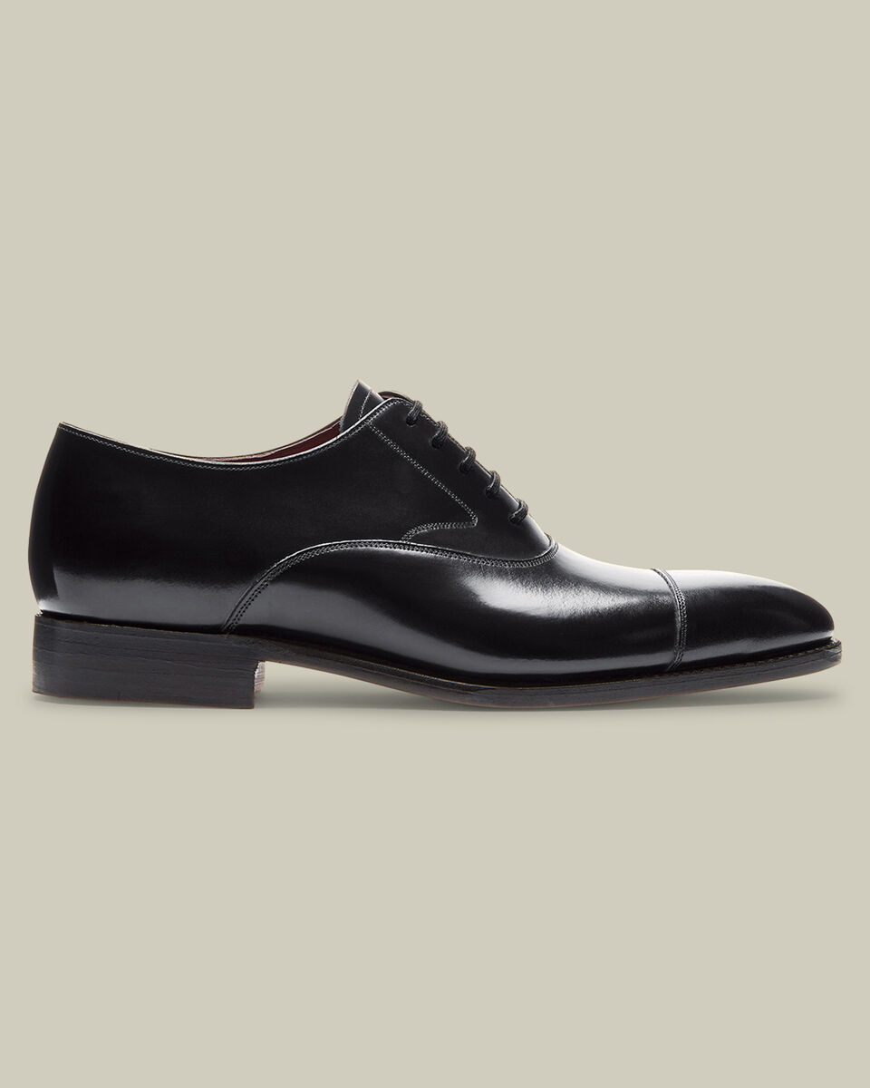 High-Shine Leather Luxury Oxford Shoes - Black Main image