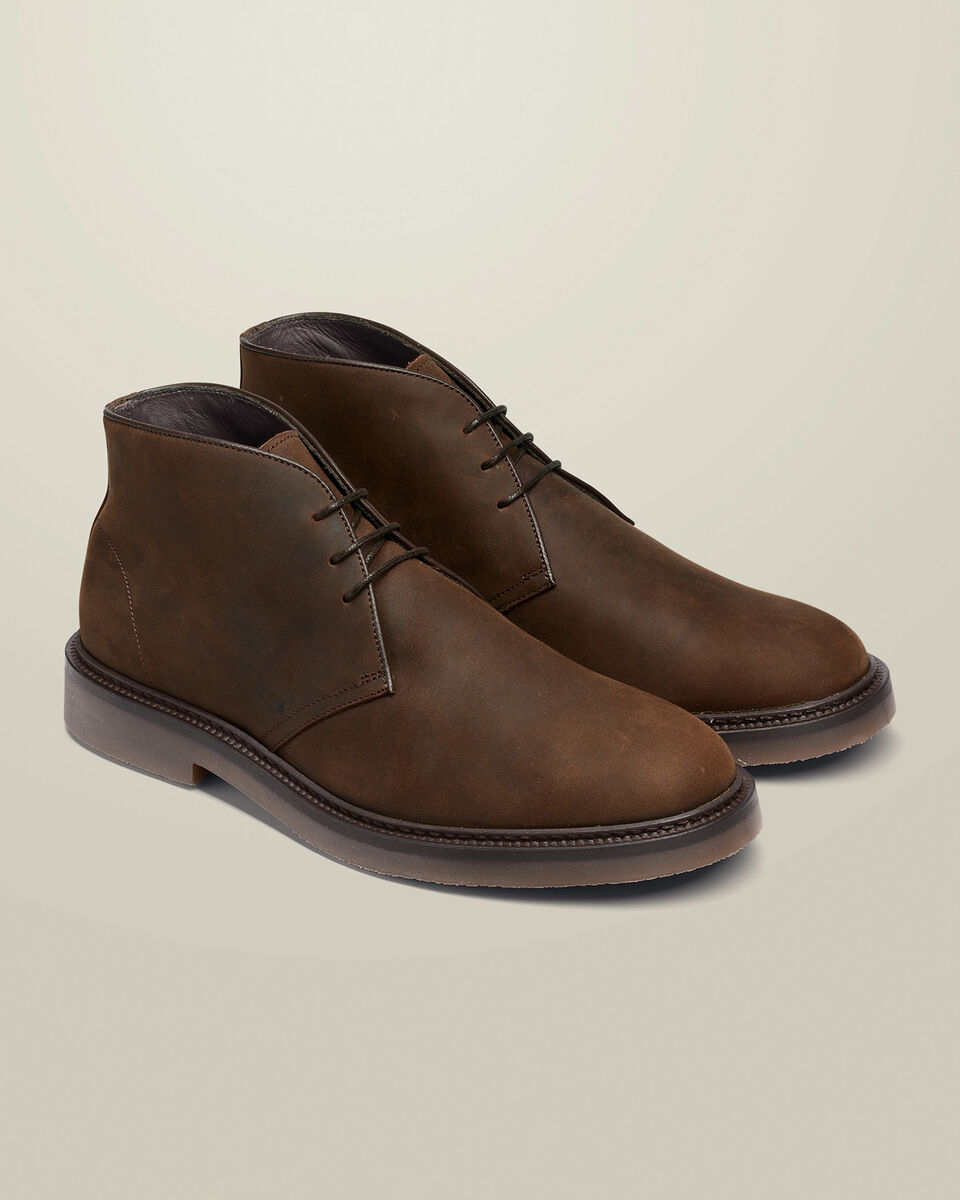 Waxed Leather Chukka Boots - Chocolate Brown Secondary image