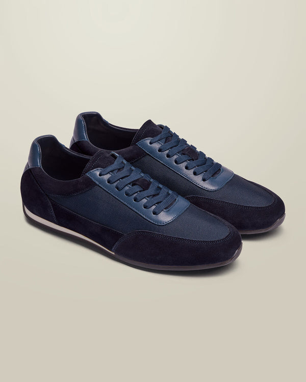 Textile & Suede Smart Sneakers - Navy