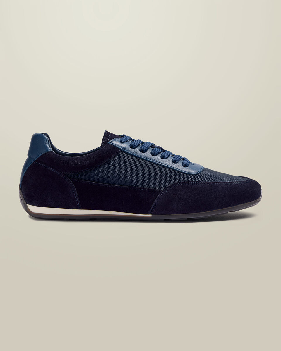 Textile & Suede Smart Sneakers - Navy Main image