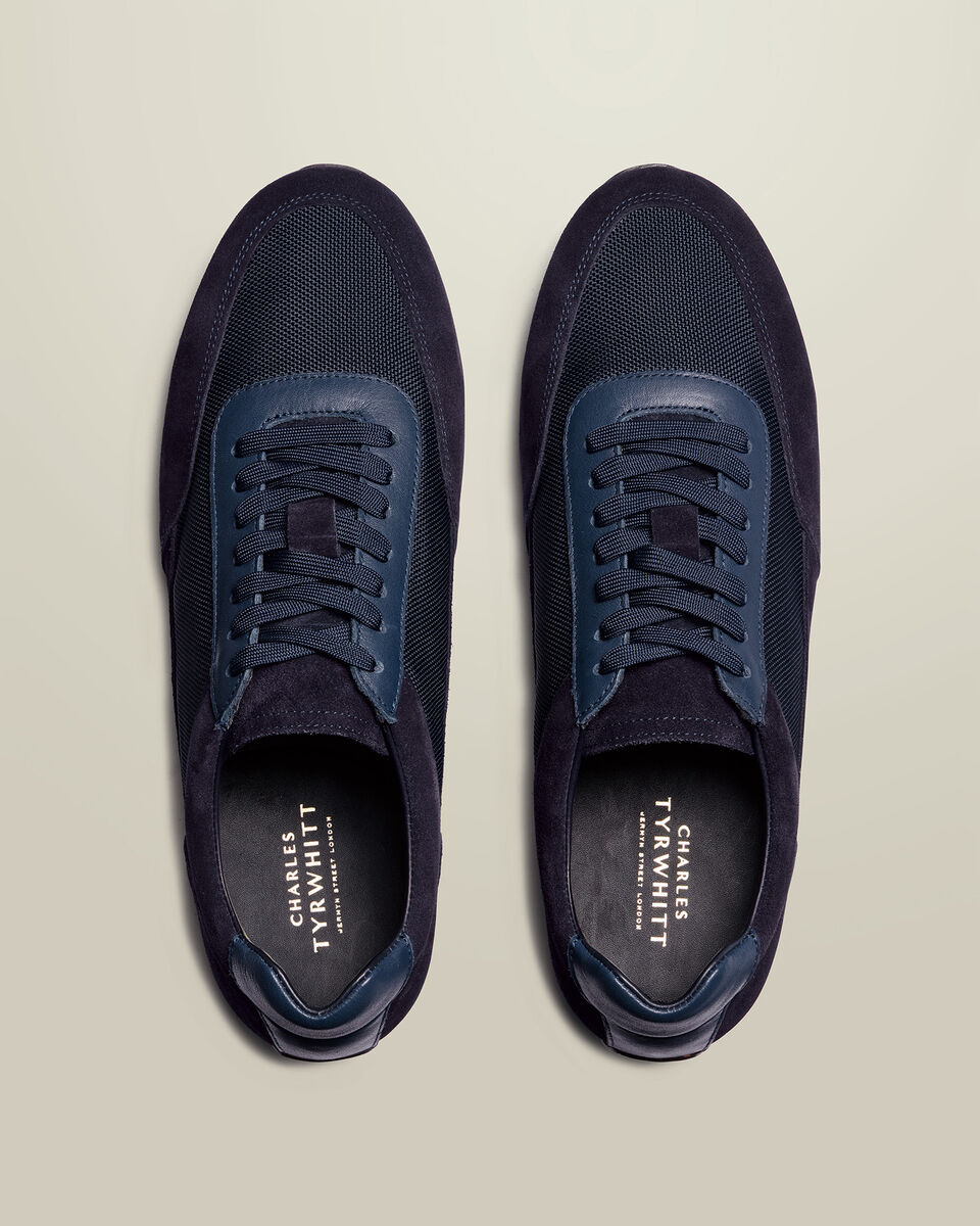 Textile & Suede Smart Sneakers - Navy