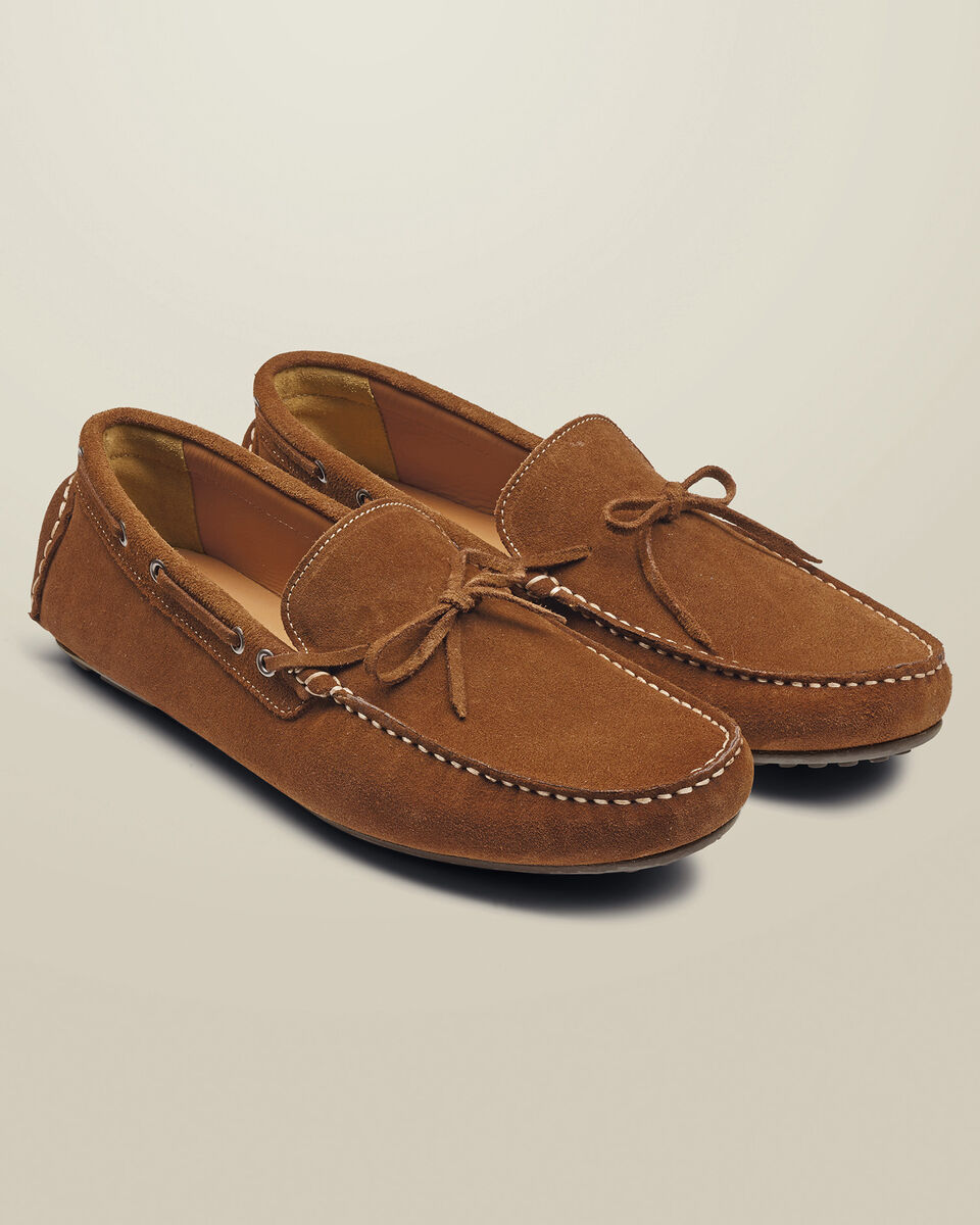 Suede Moccasins - Tobacco Brown