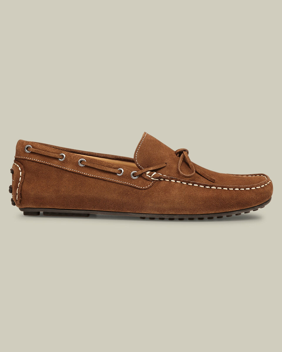 Suede Moccasins - Tobacco Brown