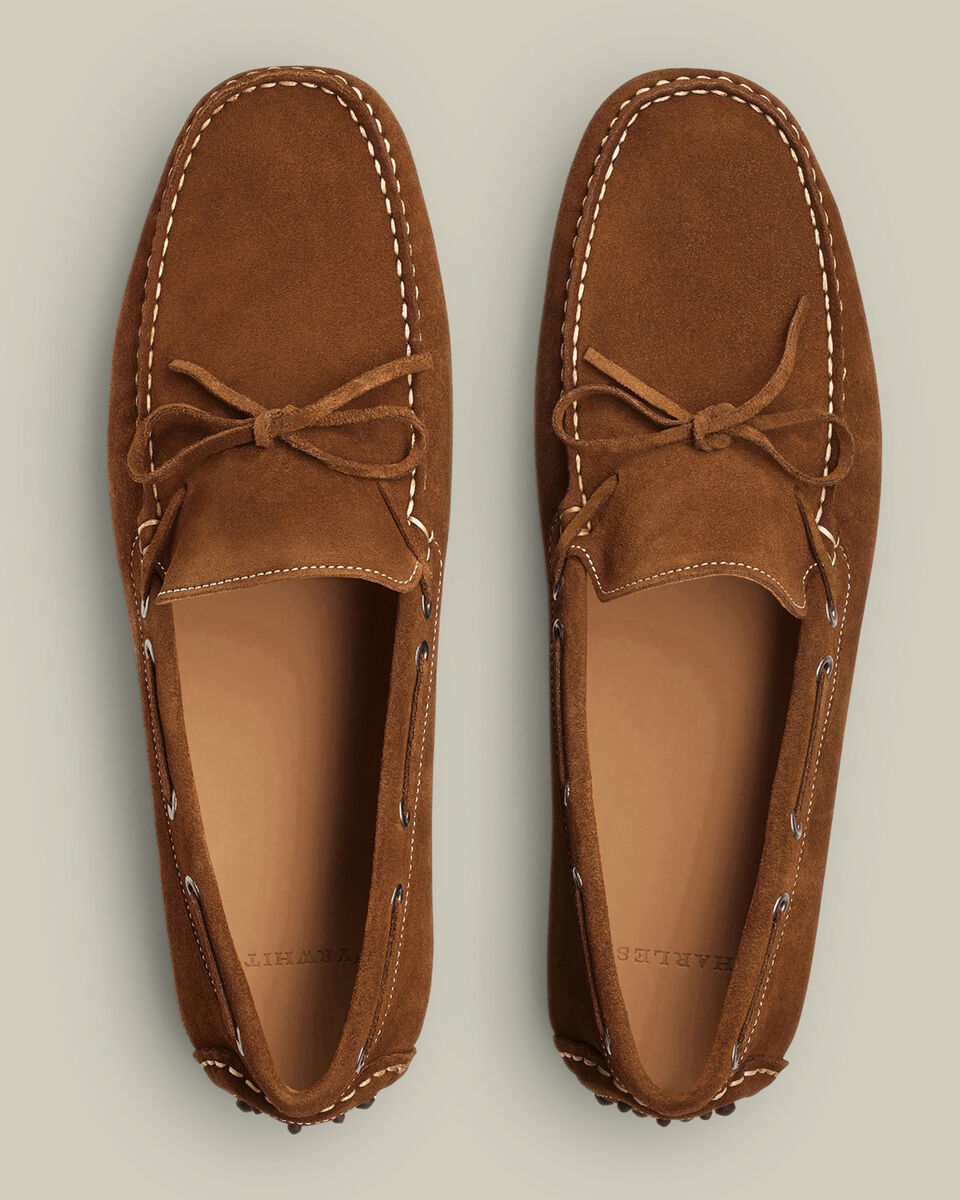 Suede Moccasins - Tobacco Brown
