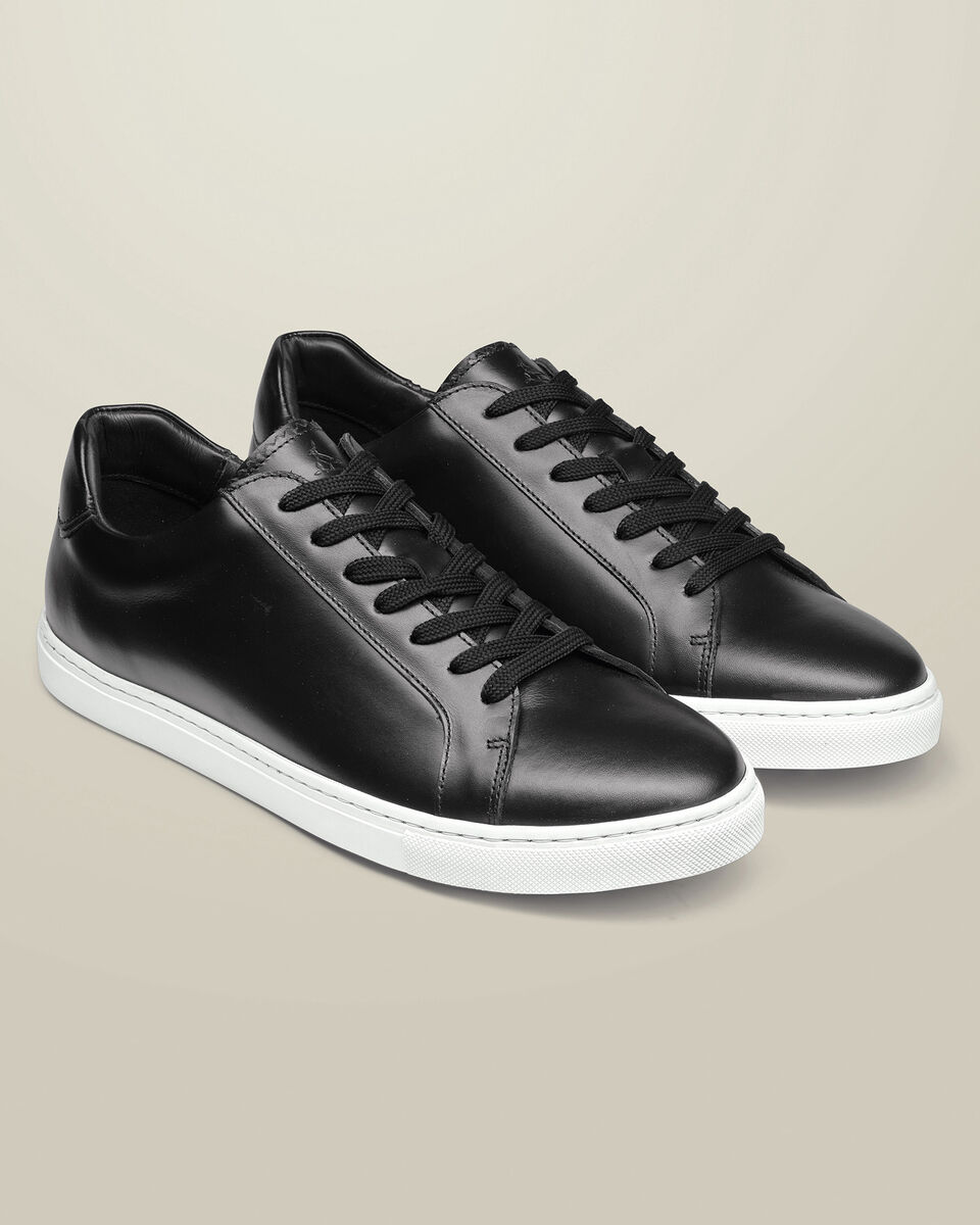 Leather Dress Sneakers - Black