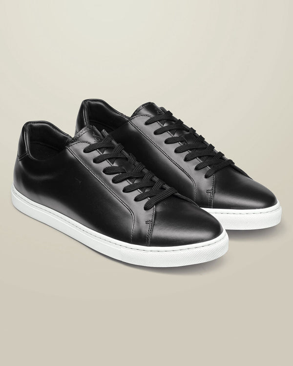 Leather Dress Sneakers - Black