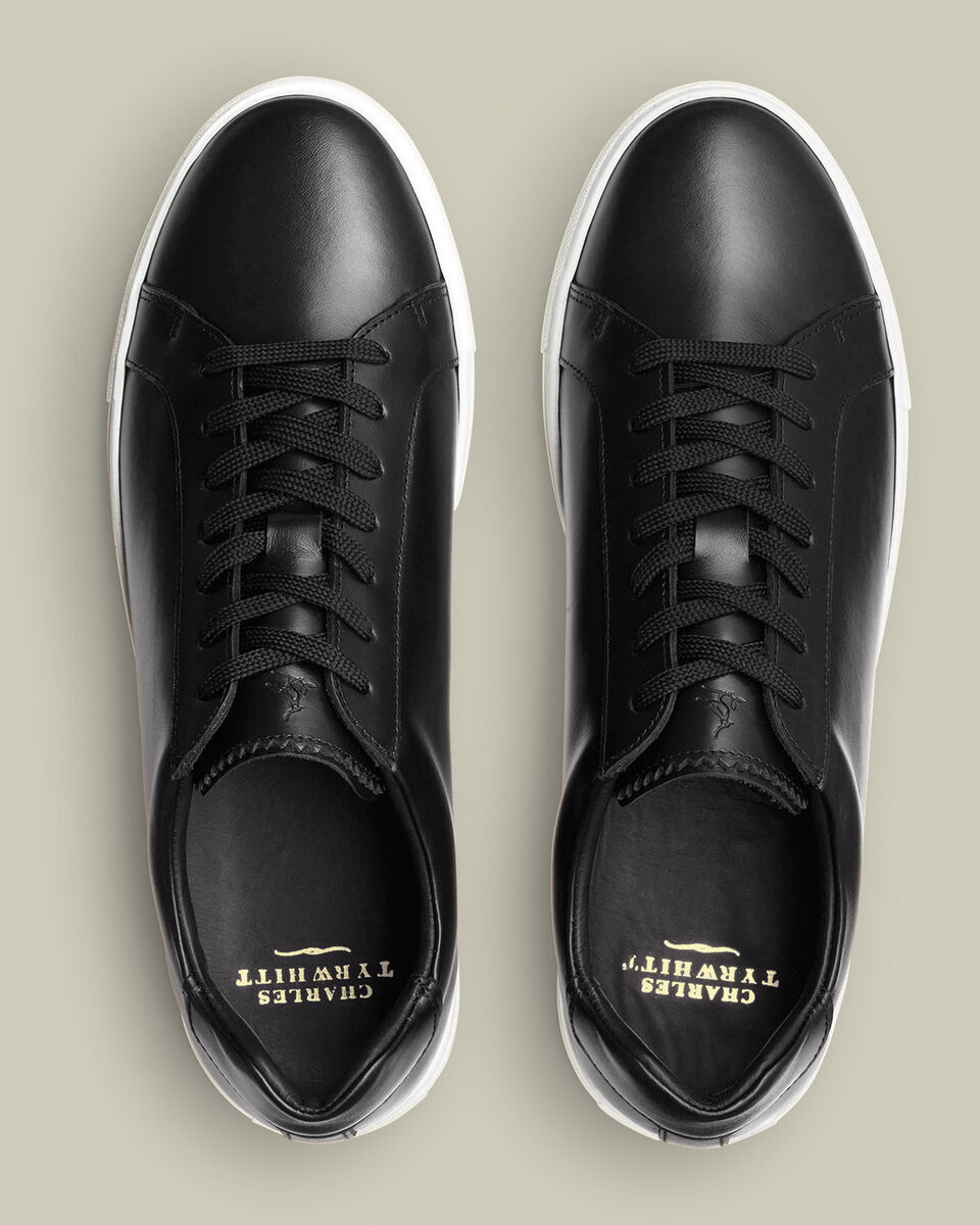 Leather Dress Sneakers - Black