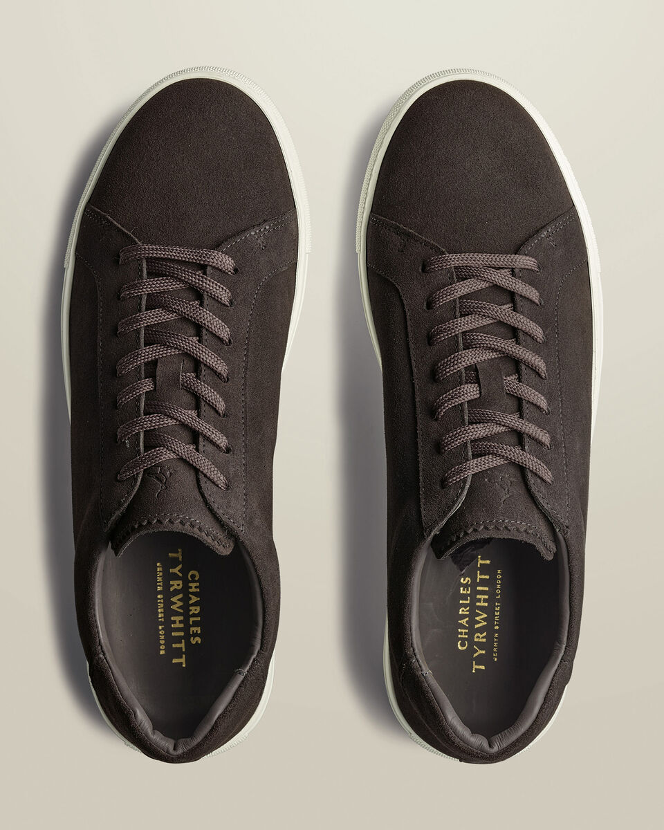 Suede Dress Sneakers - Charcoal Gray