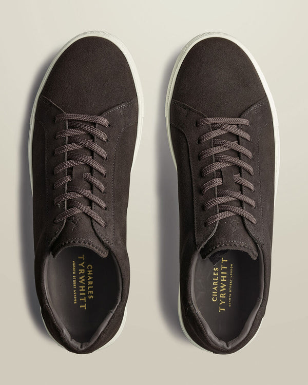Suede Dress Sneakers - Charcoal Gray