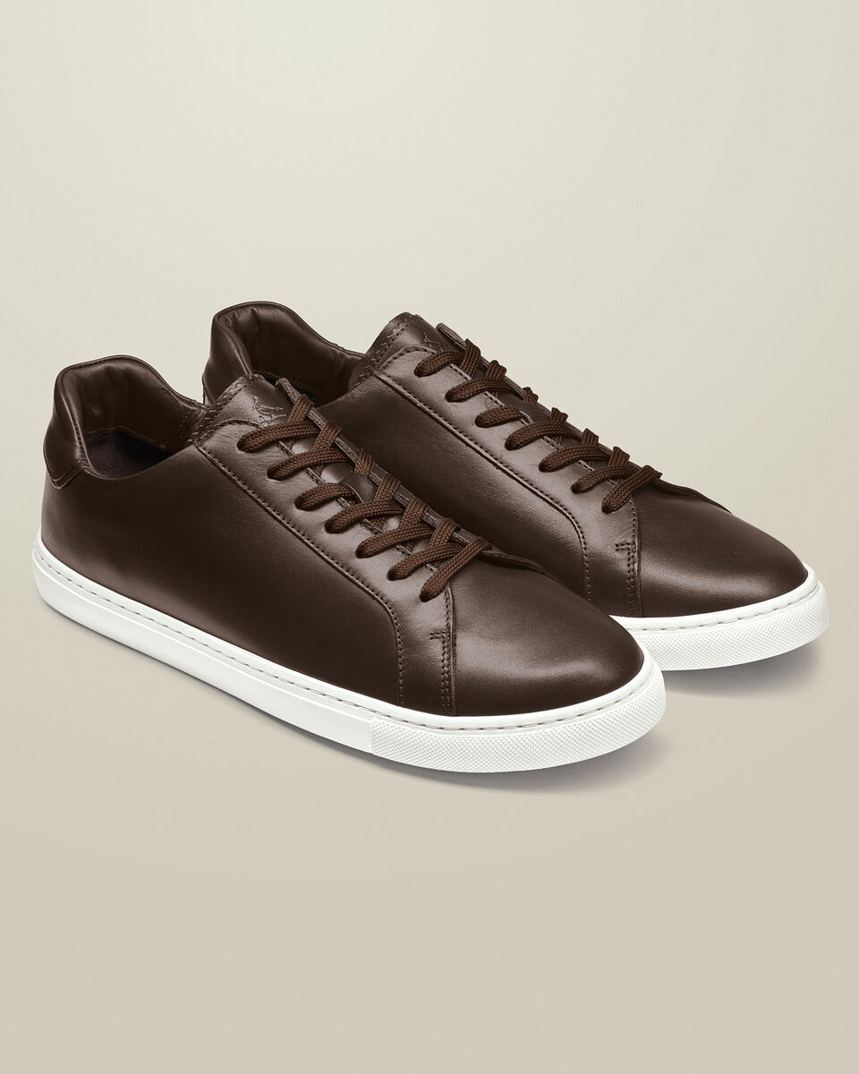 Leather Dress Sneakers - Dark Chocolate