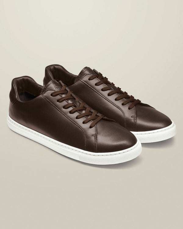 Leather Dress Sneakers - Dark Chocolate