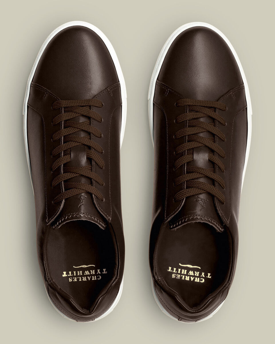 Leather Dress Sneakers - Dark Chocolate