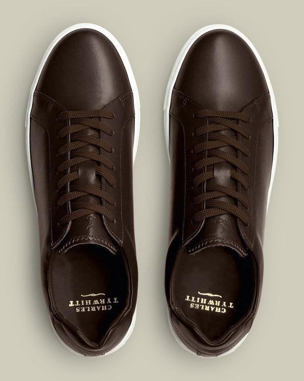 Leather Dress Sneakers - Dark Chocolate