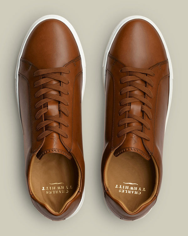 Leather Dress Sneakers - Dark Tan