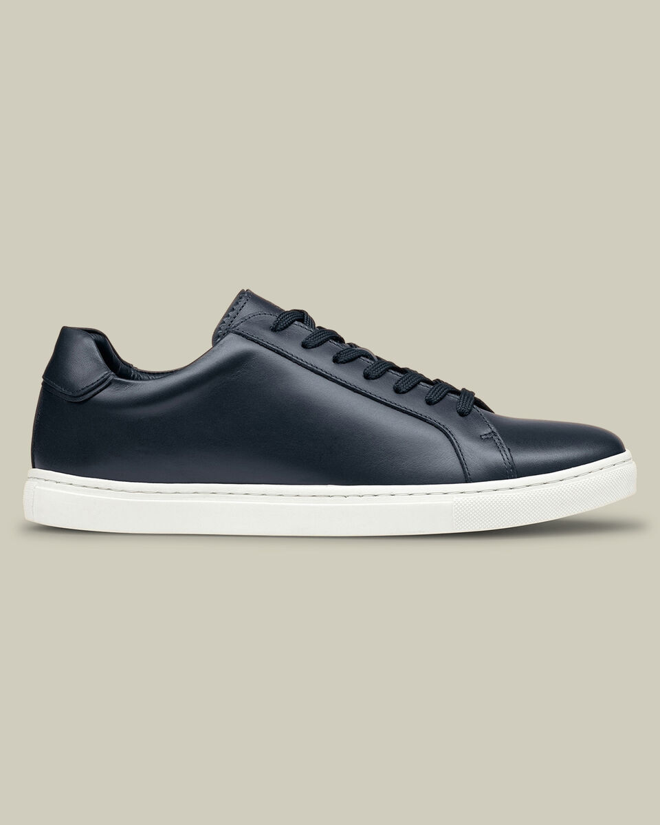 Leather Dress Sneakers - Navy