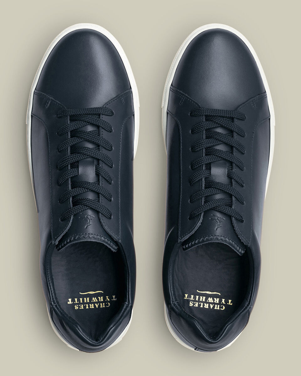 Leather Dress Sneakers - Navy