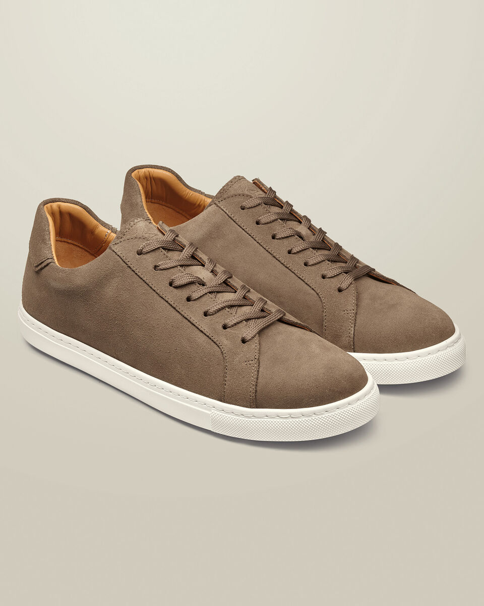 Suede Dress Sneakers - Taupe