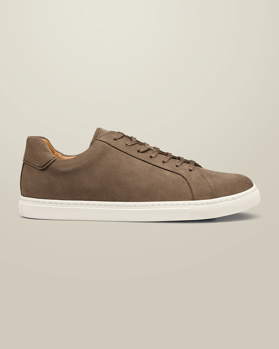 Suede Dress Sneakers - Taupe