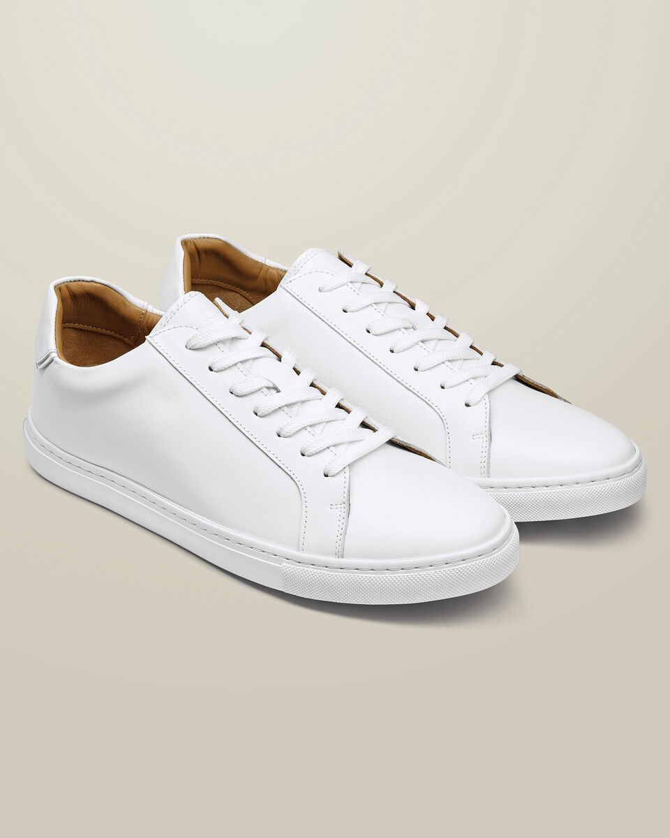 Leather Dress Sneakers - White