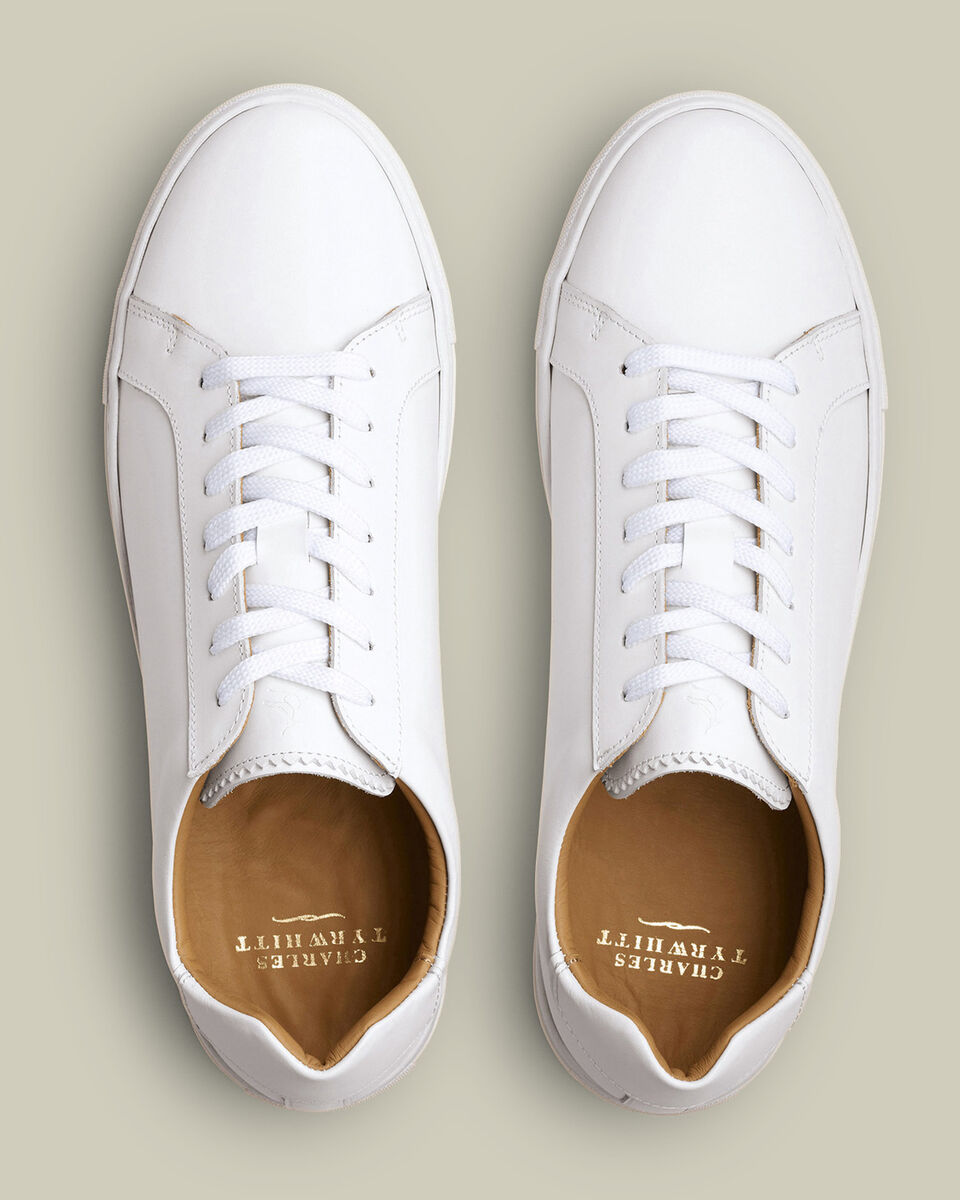 Leather Dress Sneakers - White