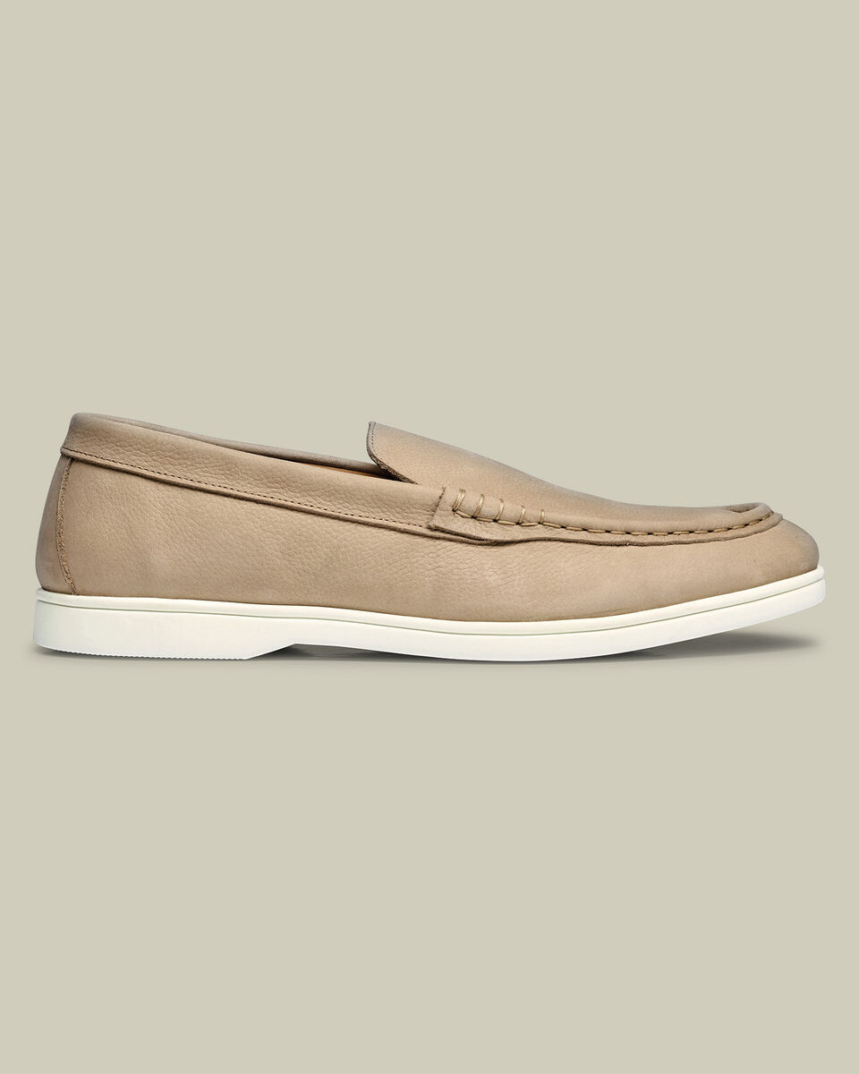 Nubuck Slip-On Loafers – Chalk Main image