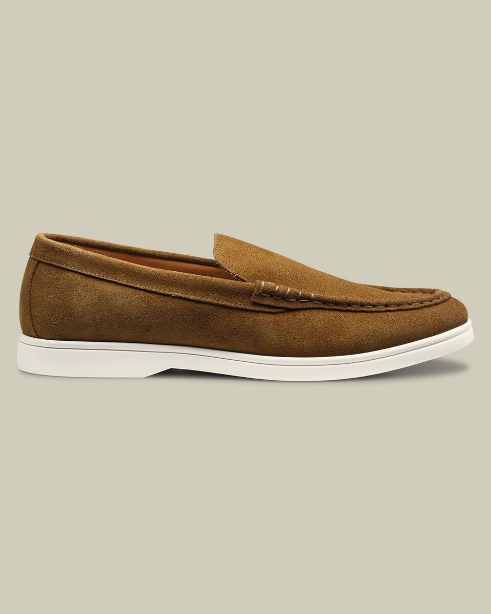 Suede Slip On Loafer - Light Brown Main image