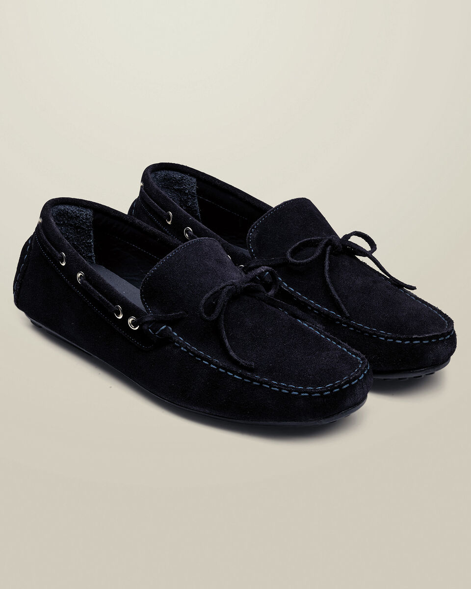 Suede Moccasins - Navy