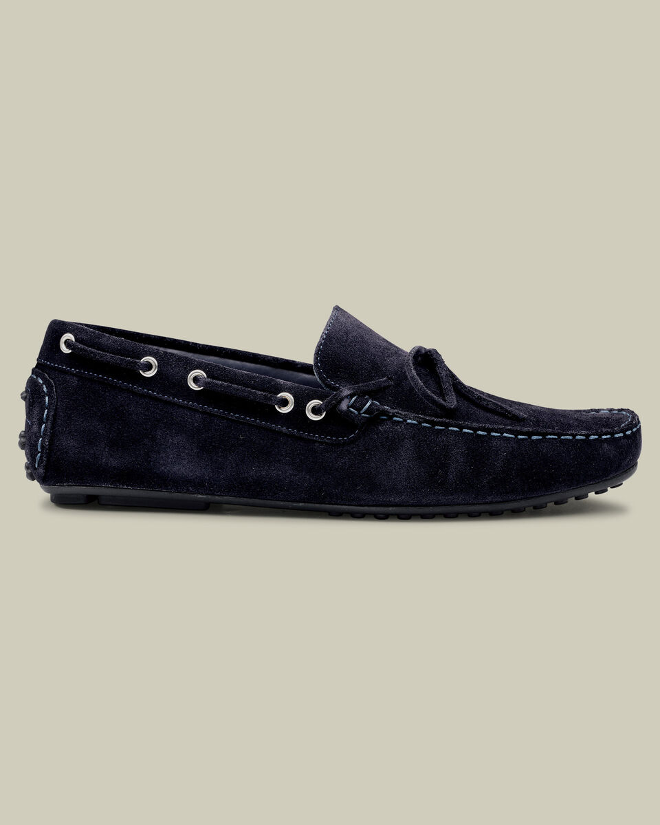 Suede Moccasins - Navy Main image