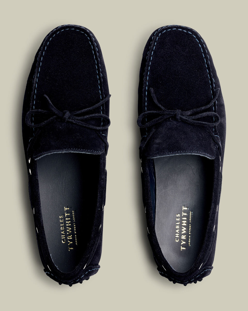 Suede Moccasins - Navy