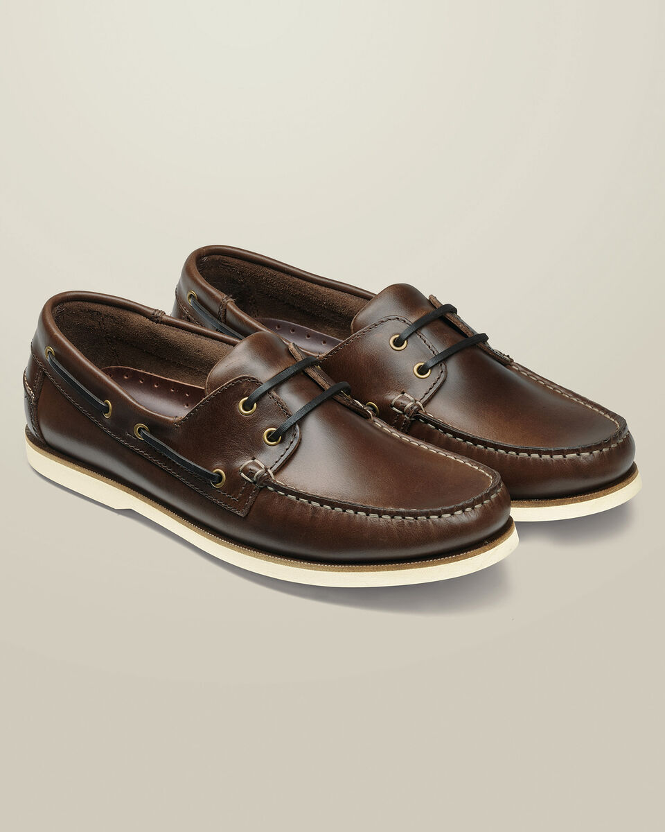 Leather Boat Shoes - Chocolate Brown Secondary image
