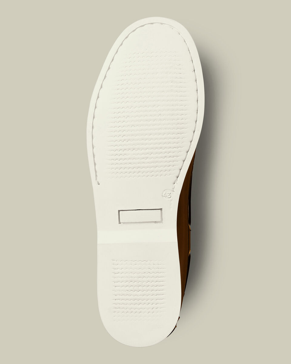 Leather Boat Shoes - Dark Tan