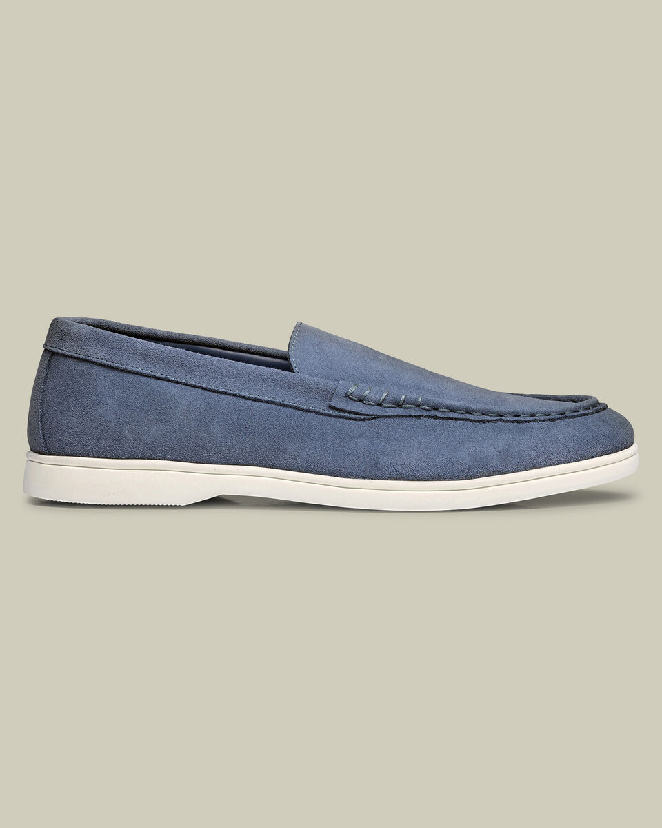 Suede Slip-On Loafers – Ocean Blue Main image
