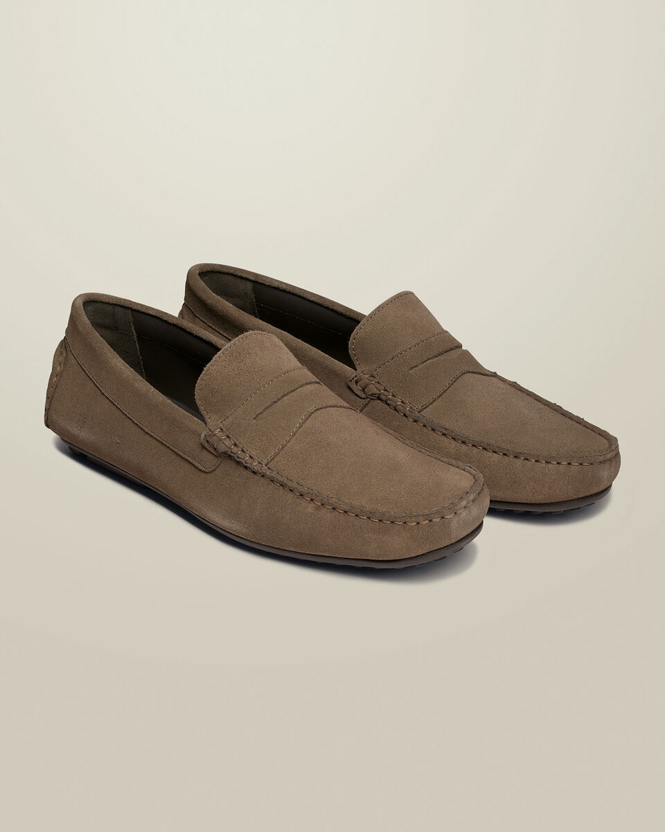 Suede Moccasins - Taupe