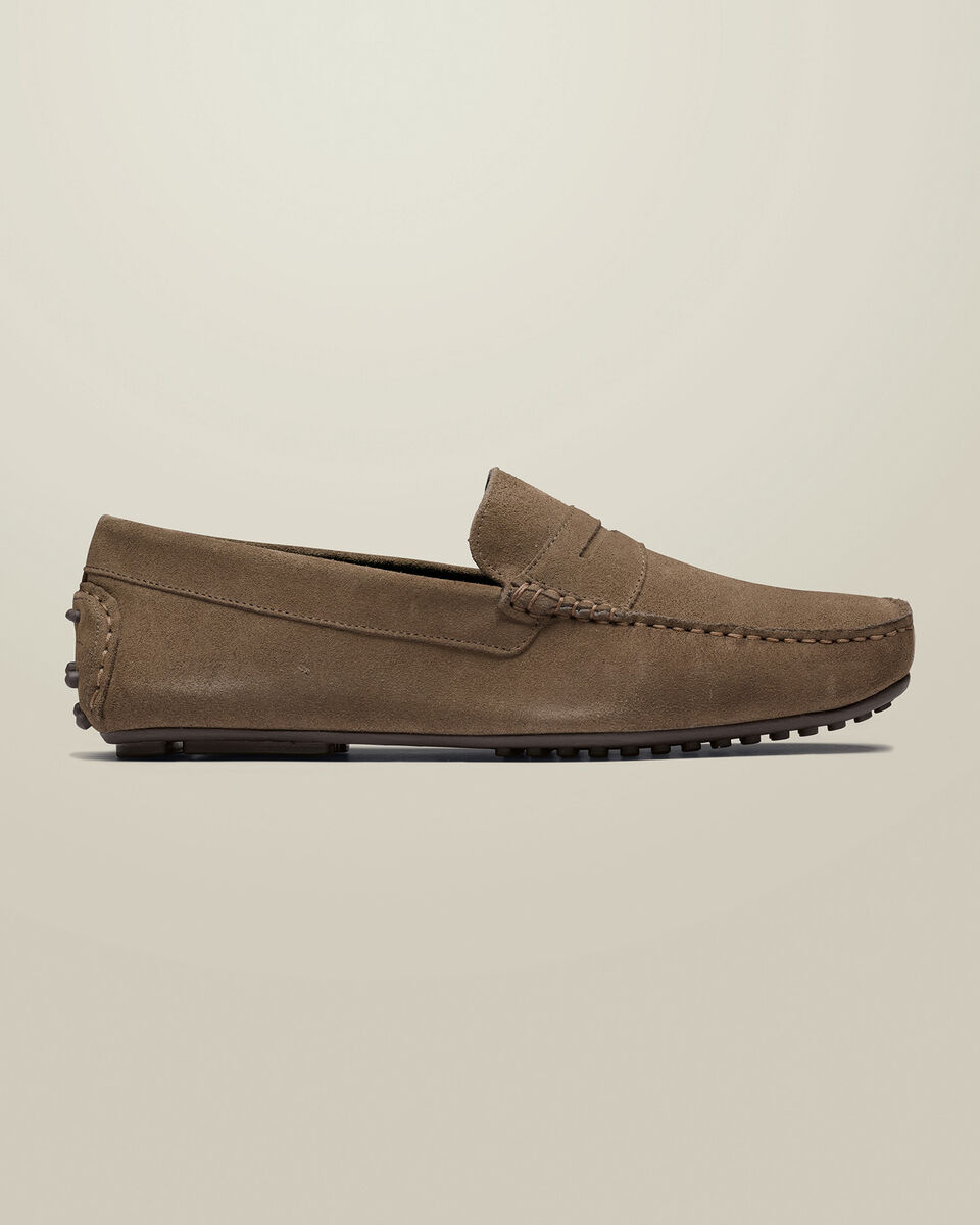 Suede Moccasins - Taupe