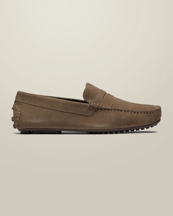 Suede Moccasins - Taupe