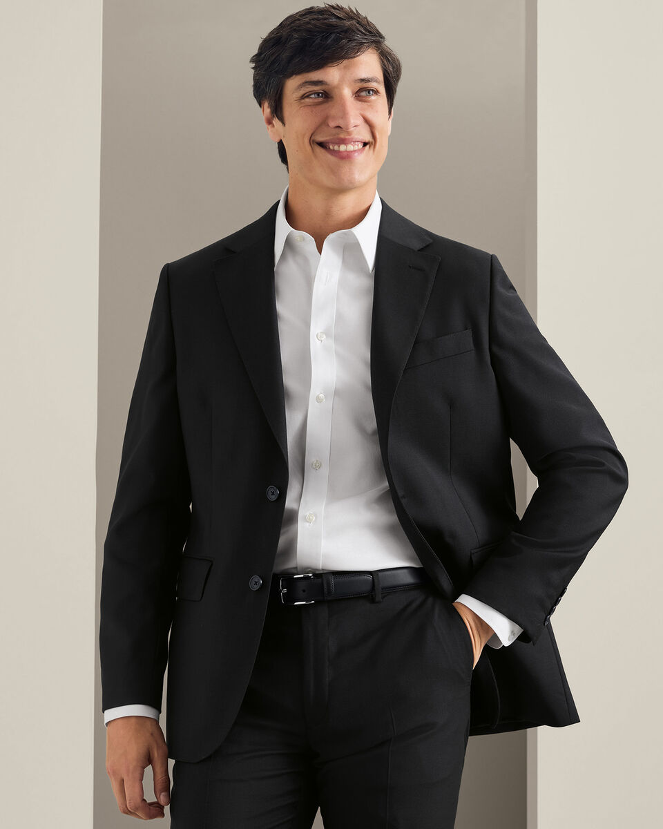 Natural Stretch Twill Suit Jacket - Black