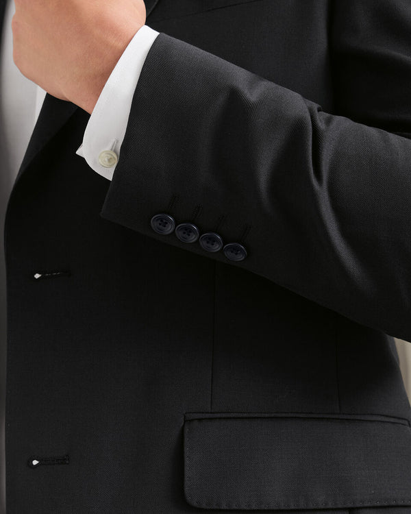 Natural Stretch Twill Suit Jacket - Black