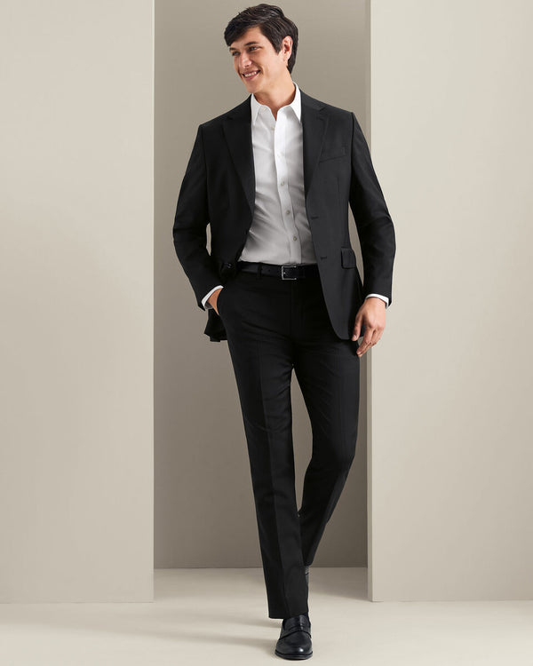 Natural Stretch Twill Suit Jacket - Black