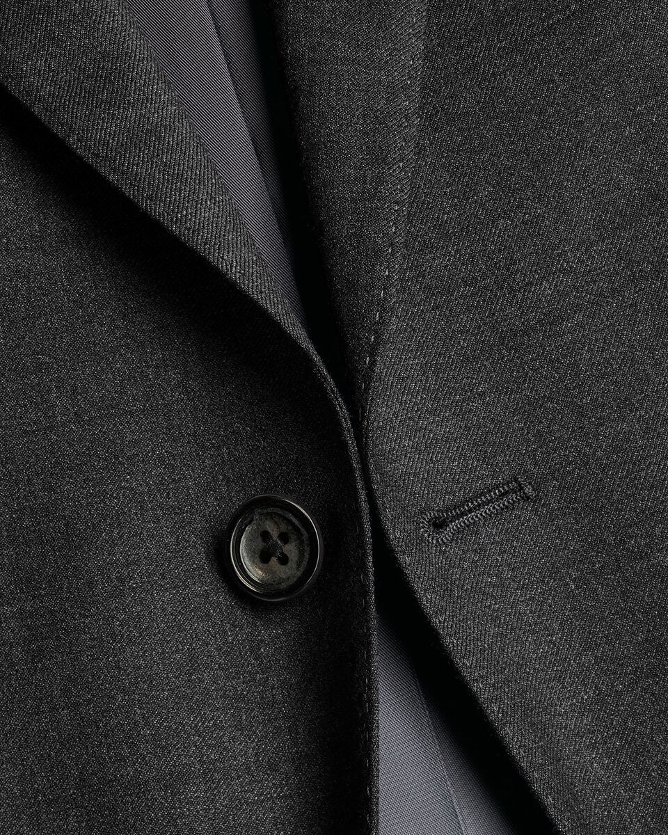 Natural Stretch Twill Suit Jacket - Charcoal