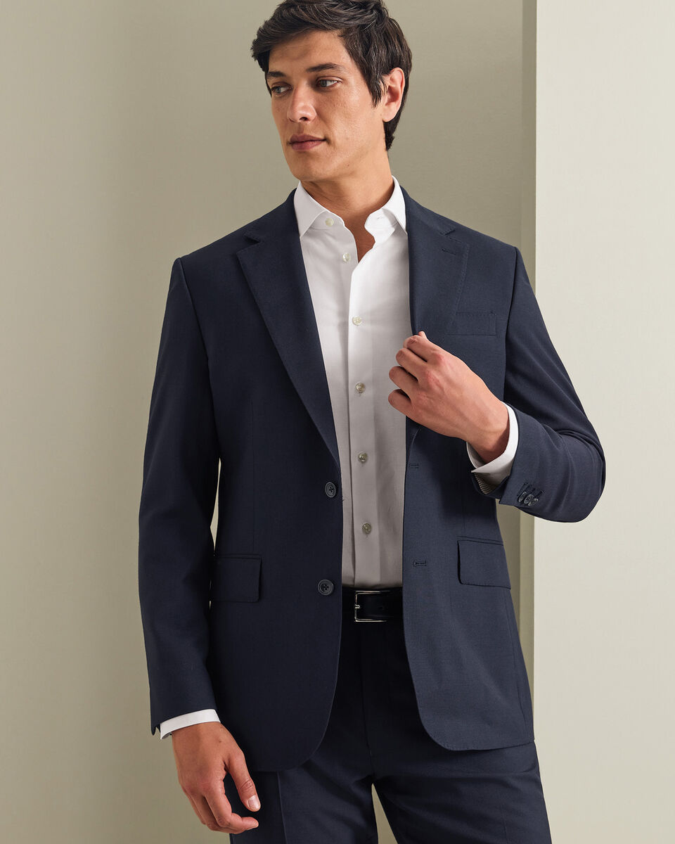 Natural Stretch Twill Suit Jacket - Navy