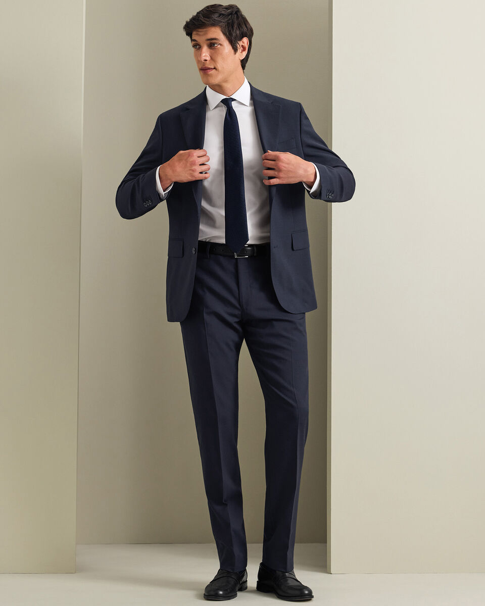 Natural Stretch Twill Suit Jacket - Navy