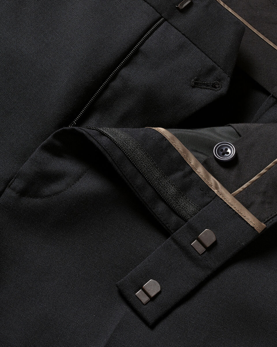 Natural Stretch Twill Suit Pants - Black