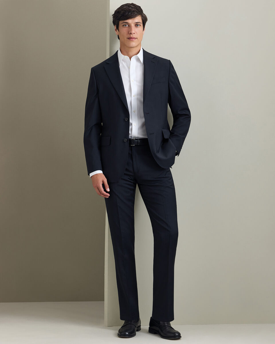 Natural Stretch Twill Suit Pants - Black