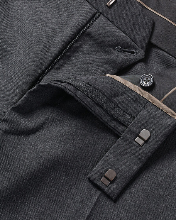 Natural Stretch Twill Suit Pants - Charcoal